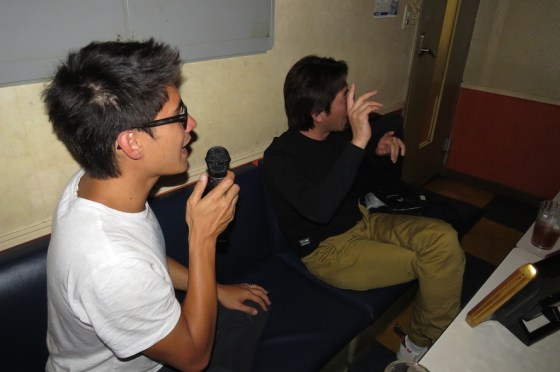 Karaoke with our new friends, Kevin and Ken