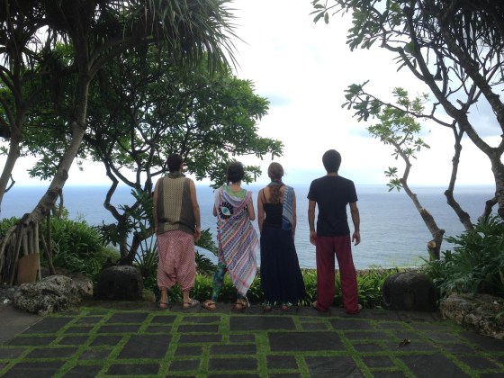 Enjoying the view at the Bulgari Hotel, Bali